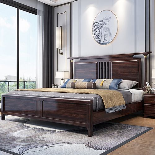 采百木(caibaimu)紫金檀木实木床1.