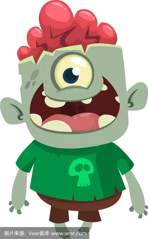 卡通恐怖僵尸万圣节