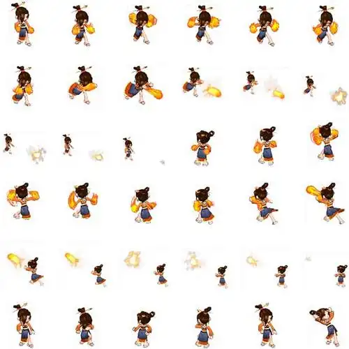 2d古代q版npc角色人物8方向行走素材