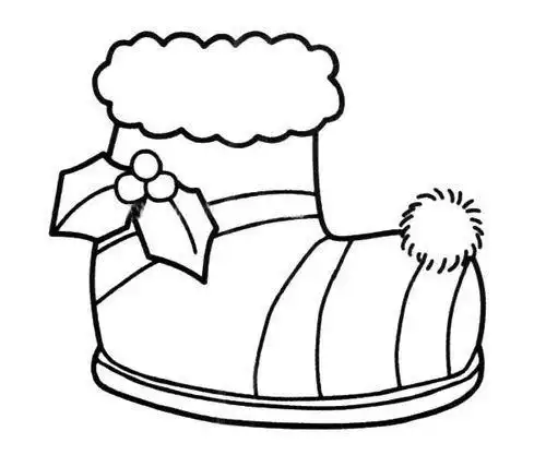 简笔画圣诞靴子的简单画法