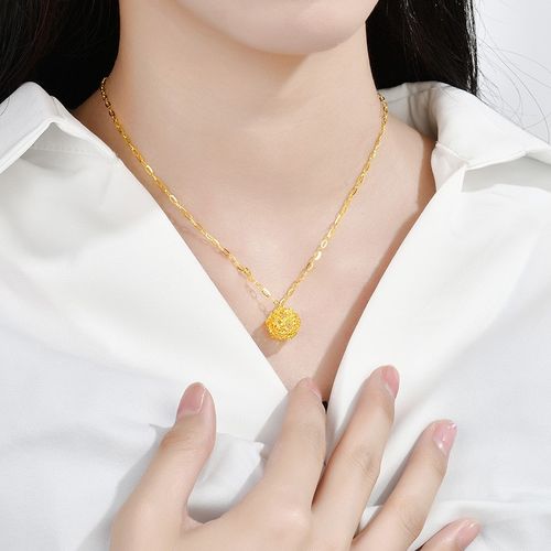 萃华金店足金项链黄金锁骨链简约送女朋友礼物母亲节礼物约573克含工