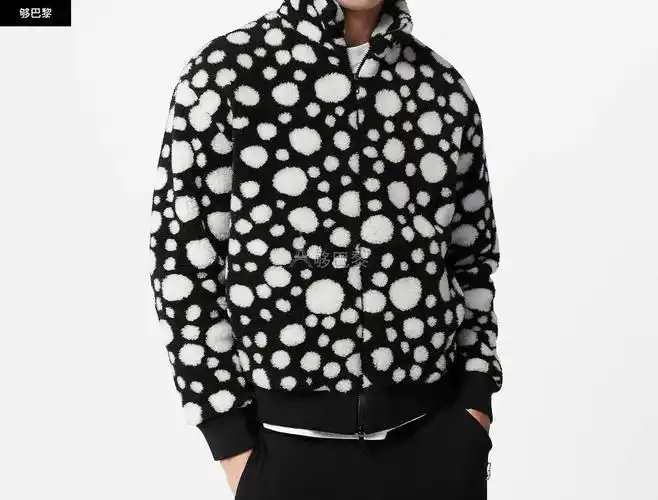 lv路易威登 23春夏 男士 夹克 lv x yk infinity dots 波点印花绒面