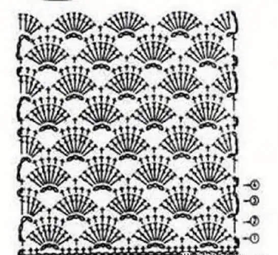 一组扇形花钩针图解