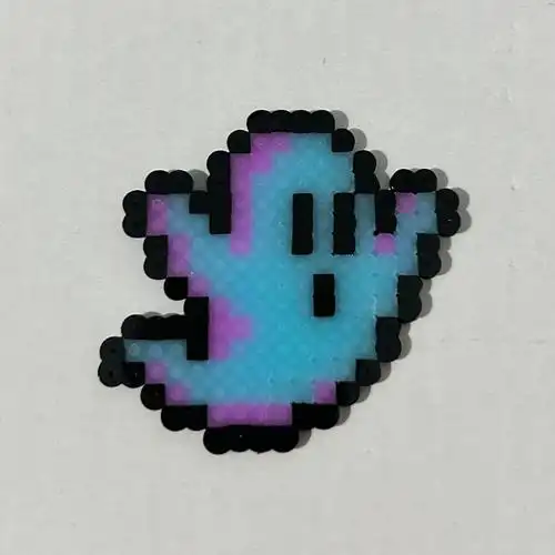 谁能拒绝一个会发光的小幽灵呢夜光豆豆有点意思的#拼豆豆  #像素图