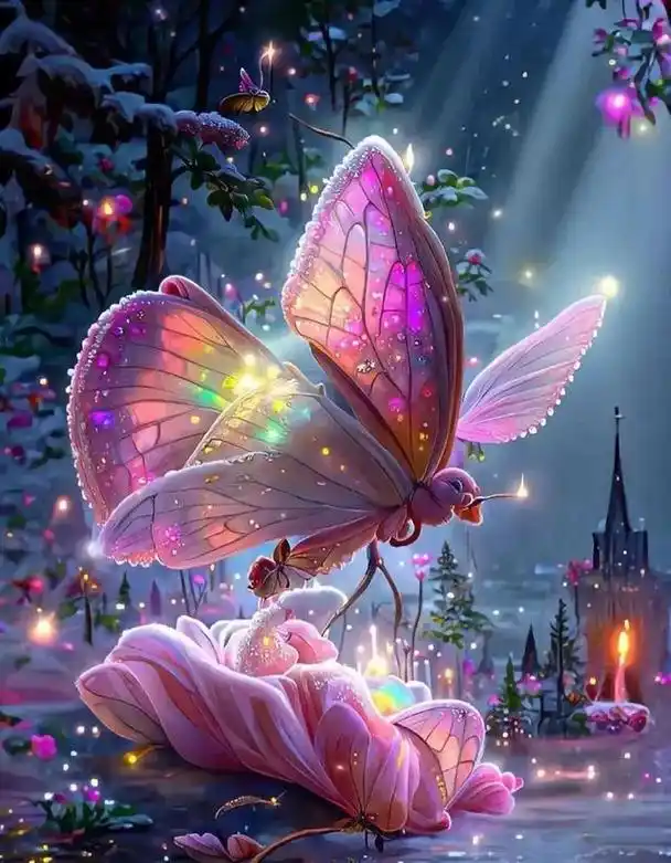 唯美图片〡梦幻蝴蝶,晚霞温柔,风也醉人