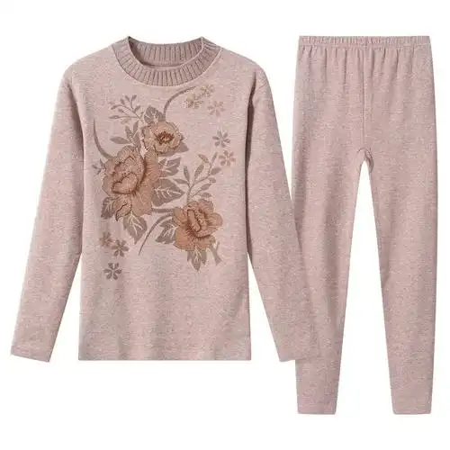 线衣线裤毛衫内穿薄妈妈保暖套装南极人女士纯棉中老年人秋衣秋裤