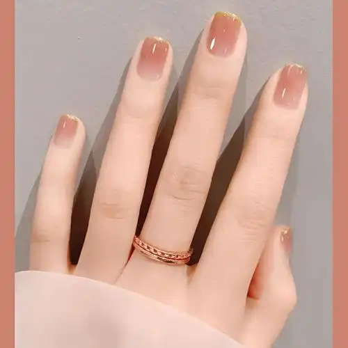 美甲贴片冰透果冻简单款黄黑皮指甲成品新娘美甲工具