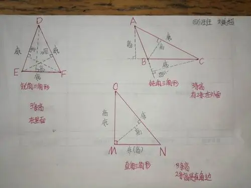 乐学乐思乐动手,三角形画高我最行——韩城中心小学四(1)中队