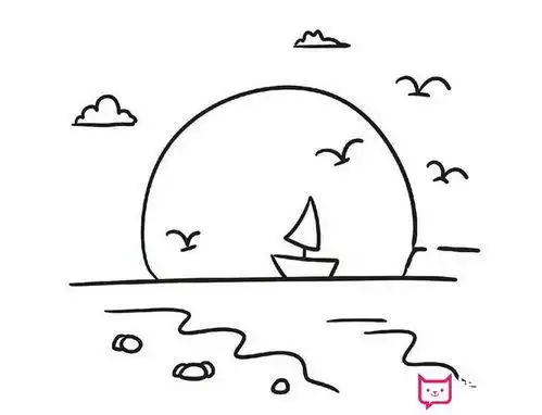 大海的简笔画大海的简笔画图片大全