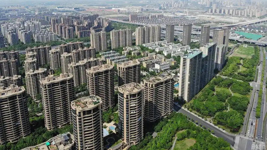 空中看杭州钱新二期九堡沿江及大桥