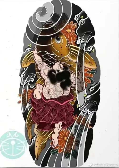 日式老传统花腿手稿|经典素材分享