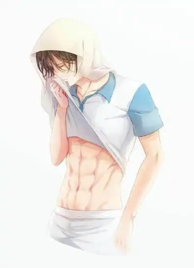 手绘腹肌动漫美男