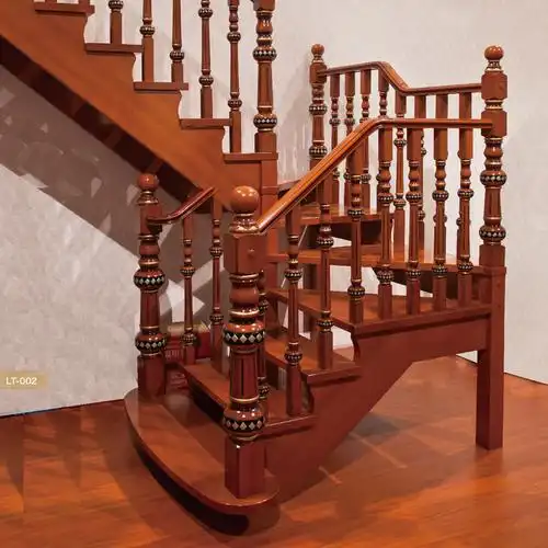 宁波厂家直销供应楼梯中式扶梯可来图定制实木楼梯lt002