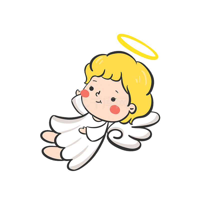 卡通都市少女主题黄发带女孩表情包之娇羞素材图片免费下载-千库网