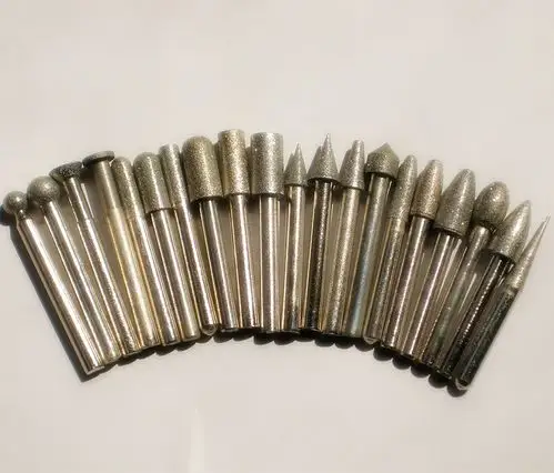 金刚石磨头电磨机磨头石头玉石雕刻打磨头圆柱型6mm金刚砂磨头