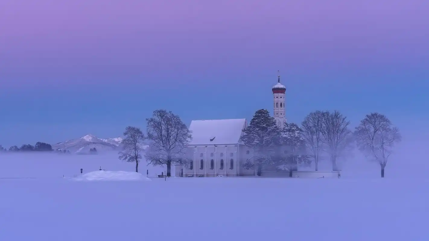 德国巴伐利亚雪景图片桌面壁纸高清大图预览1920x1080_风景壁纸下载