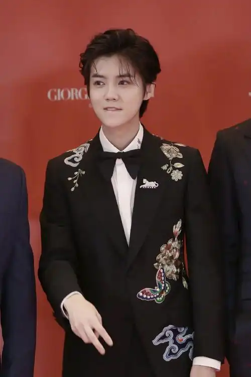 鹿晗#上海电影节红毯造型.