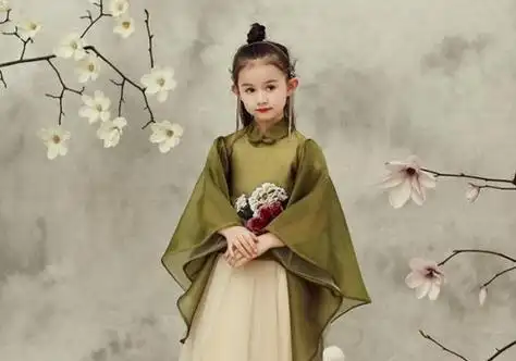 小女孩半扎发 丸子头发型