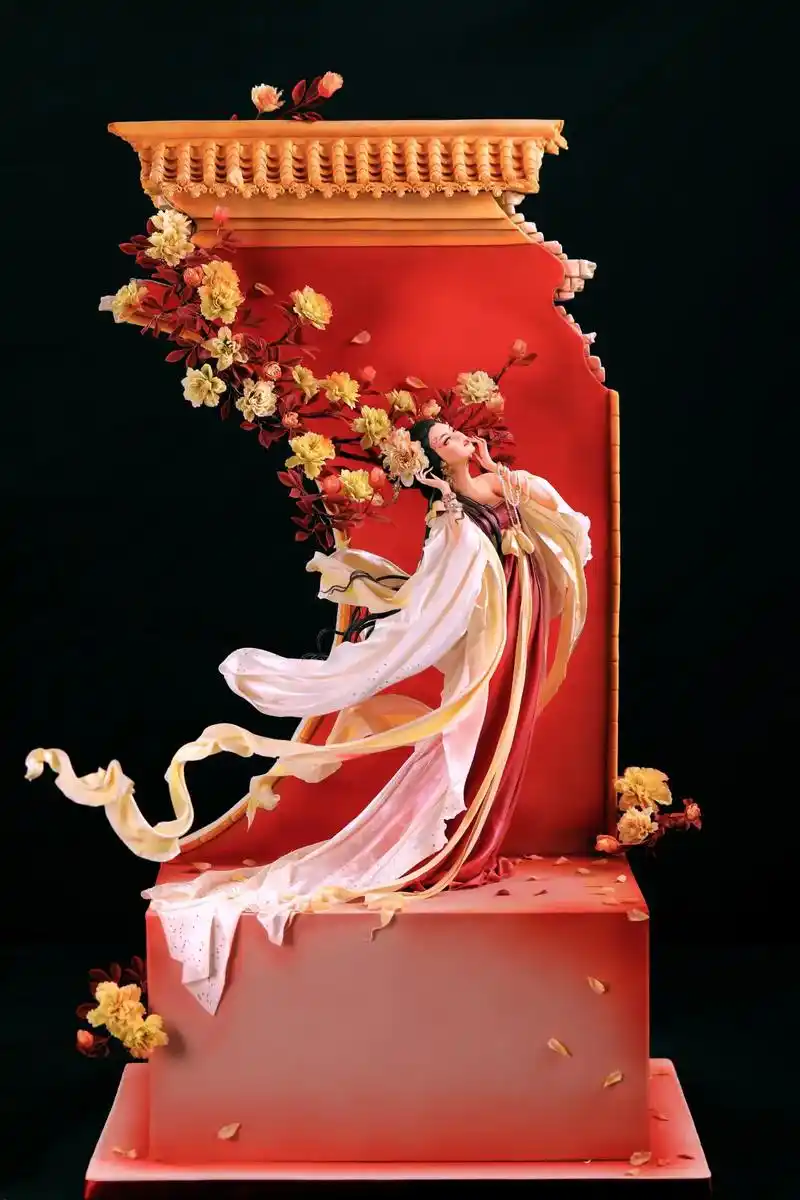 古风翻糖人偶蛋糕《繁华醉梦.玉环》强盛时,她是帝国的象征. - 抖音