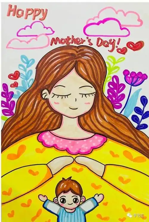 关于母亲节的画简单又漂亮,母亲节简笔画大全简单又漂亮(39幅母亲节手