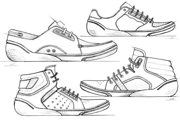 女装鞋子款式设计画妹子用得上码