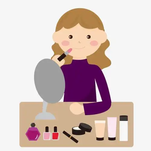 卡通手绘化妆的女人