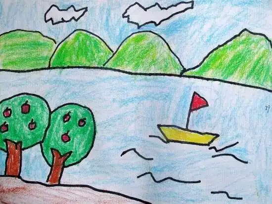 山水画简笔画儿童画 山水画简笔画儿童画铅笔