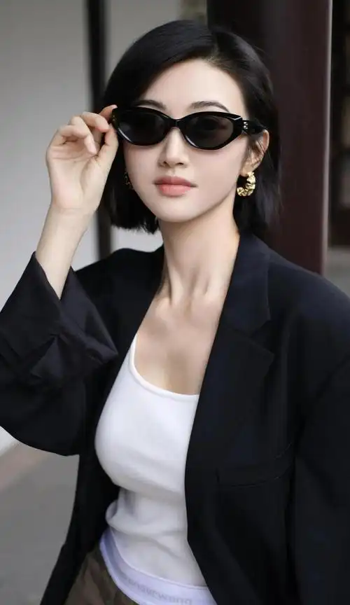 景甜西装搭配白色背心写真大片,美到让人心动,让你大饱眼福!