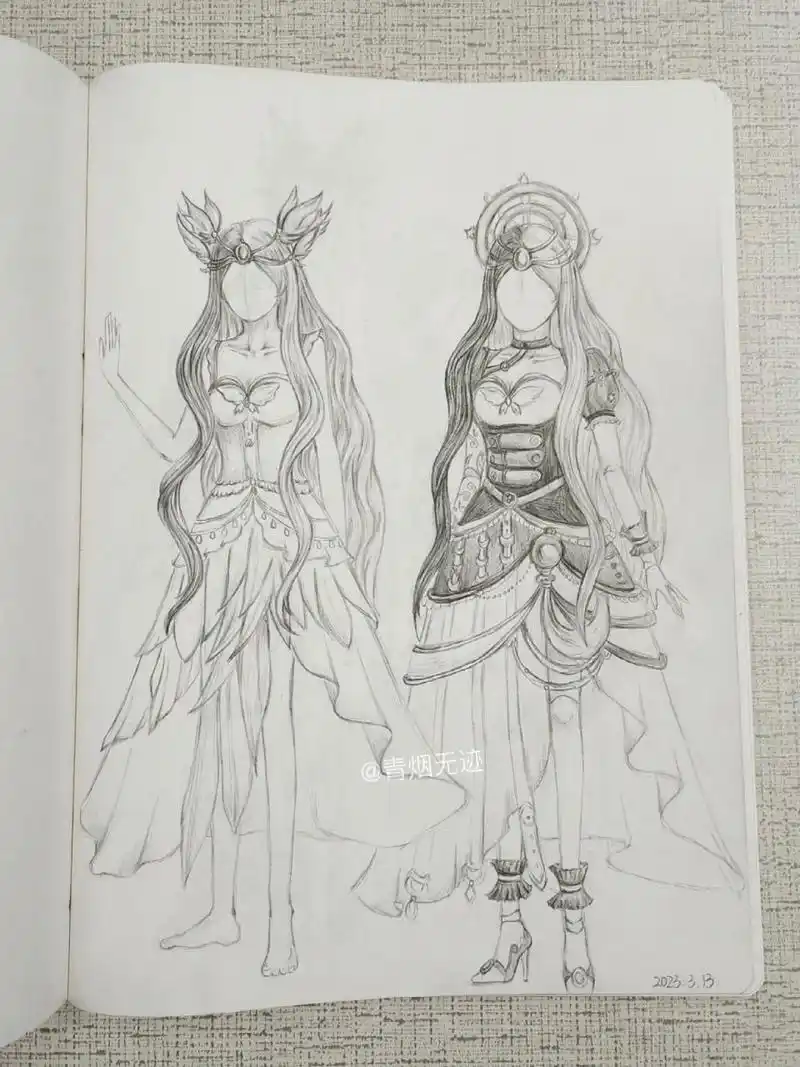 白光莹手绘    我能画出你的样子,却画不出你的五官 光莹新素白的头饰