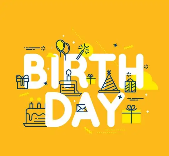 创意生日艺术字设计矢量素材