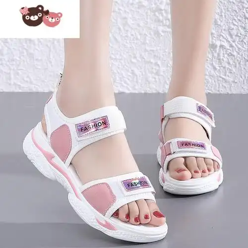 绿彩虹光女童凉鞋夏季新款时尚儿童中大童软底4142大码公主小学生女孩