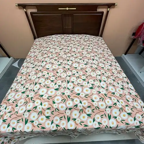 供应夏季新款农村手工织老粗布卡通图案床单单件全棉水洗床上用品