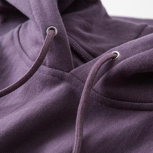 星空紫 460g重磅横向编织连帽卫衣纯色宽松运动上衣秋冬男女通款