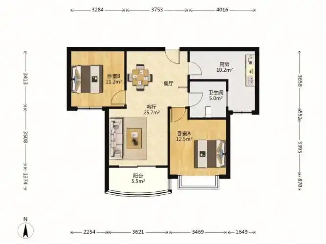 上海静安区,大宁二手房,近马戏城地铁站户型:两室一厅(小区):新梅共和