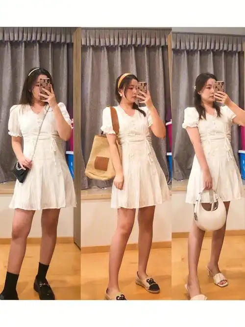 160105斤初恋小白裙氛围感夏季穿搭