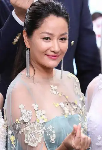 瞿颖真的老了,浓妆下肤色蜡黄,纱裙下身材走样,48岁太真实