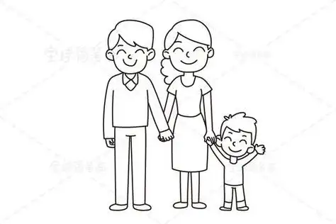 全家简笔画三人