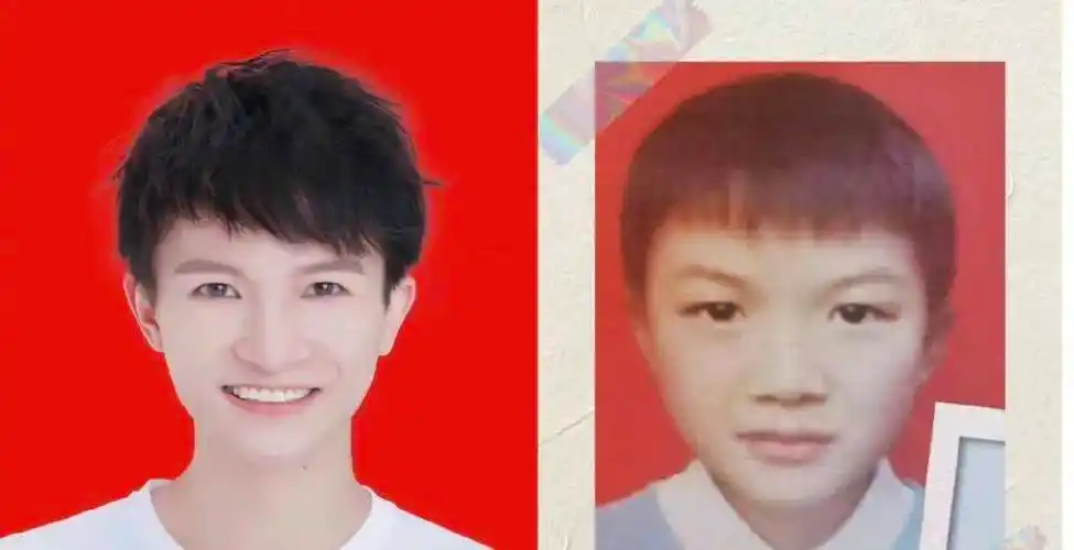 周深的童年照,和现在的照片一对比,相似度没有99%,也有98%了.