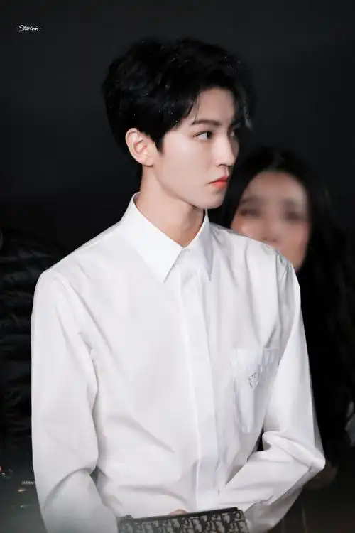 王俊凯白衬衫配挑染刘海