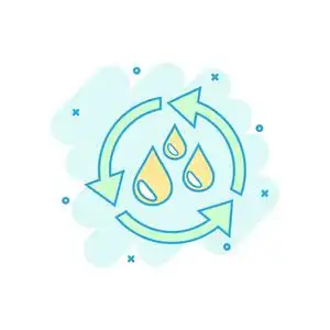 卡通彩色水循环图标的漫画风格. 回收插图象形文字.