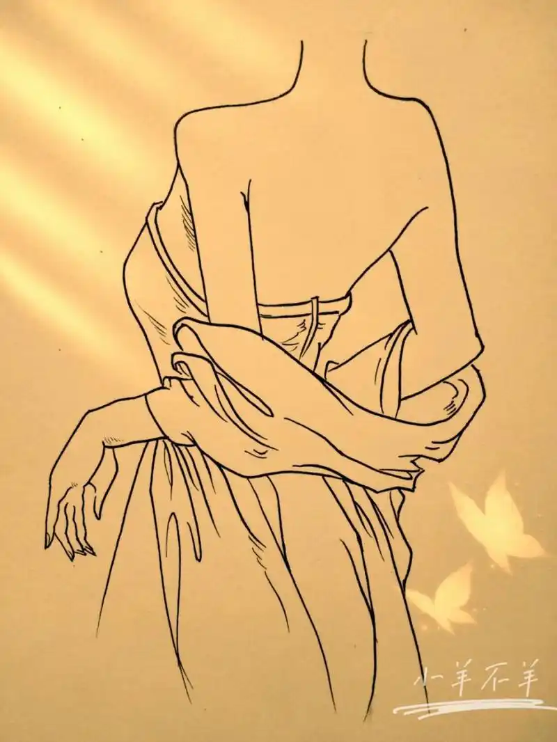 美女黑白简笔画#绘画教程28(附过程) 辣妹简笔画74绘画过程 小红书