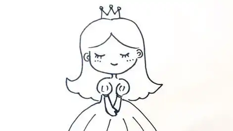 学画漂亮又简单的小公主简笔画,可
