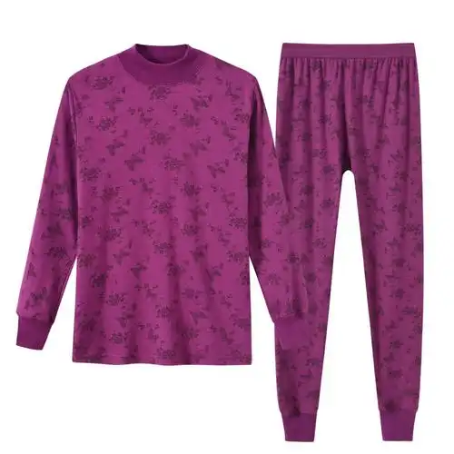 秋衣秋裤本命中老年女士纯棉妈妈保暖内衣老人棉毛衫套装线衣线裤