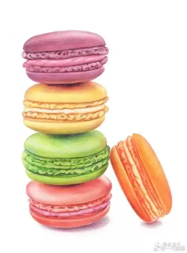 彩铅马卡龙绘画步骤分享