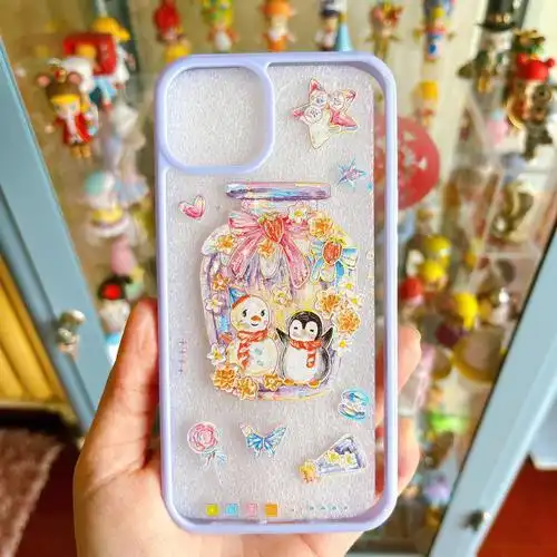 可可爱爱小企鹅手账自制手机壳来咯