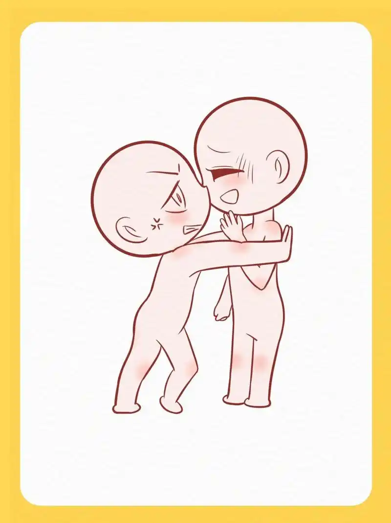 6款q版双人动态 可可爱爱的q版人物动态,临摹或练习都93～ #q版人物