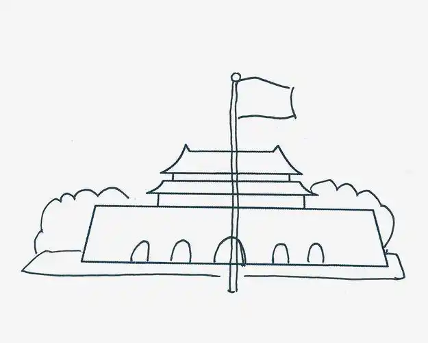 8岁简笔画步骤 色彩小北京天门的画法图解99巧艺网