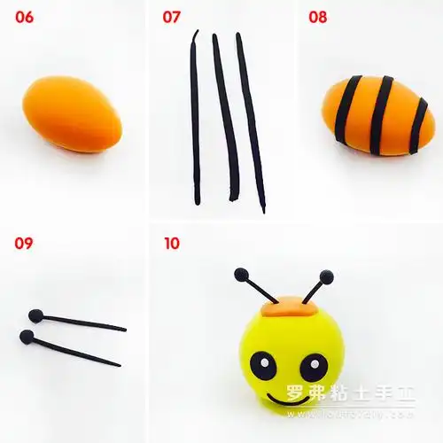 勤劳小蜜蜂超轻粘土昆虫制作教程图解_罗弗粘土手工