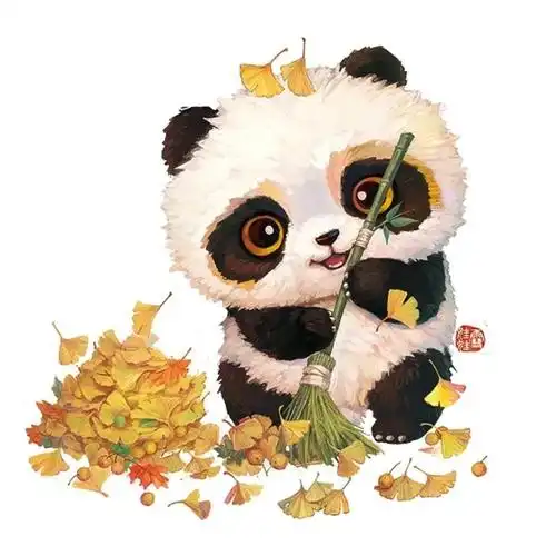 分享一组圆滚可爱的熊猫插画呆萌俏皮人见人爱