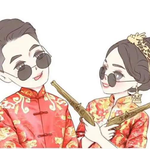 喜庆情侣头像一男一女动漫情侣